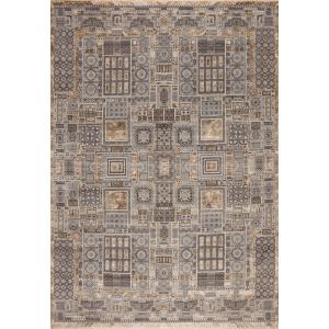 Manhattan Series 153727 Manhattan Reserve Wool & Silk , Noho, Beige-Grey