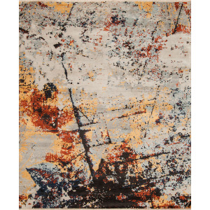Artist Wool & Silk, Painterly, Silver-Multi