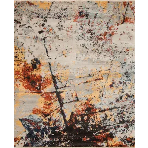 Artist Wool &amp; Silk, Painterly, Silver-Multi