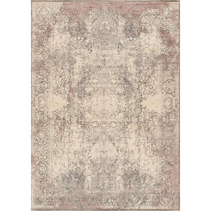 Ancient Series 158479 Ancient Wool & Silk , Genoa, Grey-Ivory
