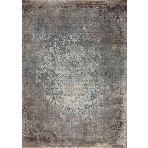Ancient Series 168732 Ancient Wool &amp; Silk , Argos, Ivory-Silver