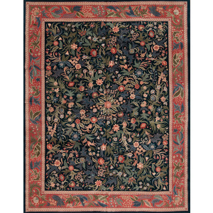 One of a Kind 17128 English Garden Collection , Kengston, Teal/Cinnamon