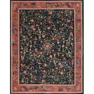 One of a Kind 17128 English Garden Collection , Kengston, Teal/Cinnamon
