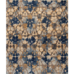 Shibori Series 174647 Shibori Couture , Soma, Gold Blue