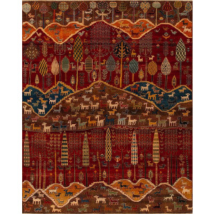 176770 Transitions , A-333 8/8 Wool Pile, Red-Multi