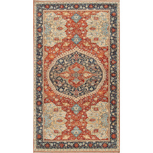 Odd Sizes 178238 Medallion , Ushak, Blue/Red