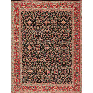 30828 PAK PERSIAN MISC ALL OVER BLACK RED 12.0 X 15.6 30828 Pak Persian Collection , Misc, All Over Black/Red