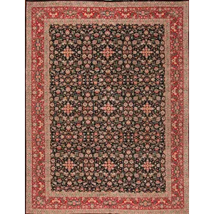 30828 PAK PERSIAN MISC ALL OVER BLACK RED 12.0 X 15.6 30828 Pak Persian Collection , Misc, All Over Black/Red