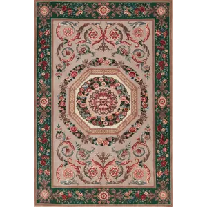 Assorted Traditional 38053 Chateau Collection Chantilly, Beige/Green