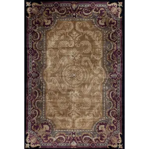One of a Kind 51166 Indo Tibetan Savonnerie Gold/Black