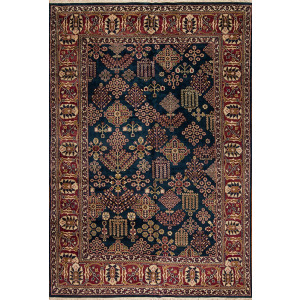 One of a Kind 52786 Moghul Collection, Blue/Burgundy