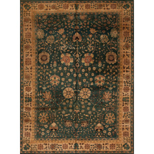 One of a Kind 63546 Indo Persian Collection , 88v 144, Green/Ivory