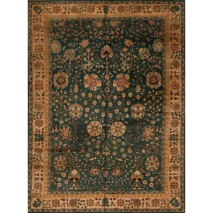 One of a Kind 63546 Indo Persian Collection , 88v 144, Green/Ivory