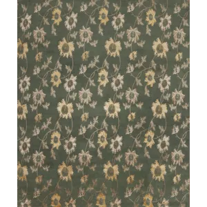Modern Tibet 3 , Floral Garden, Deep Aqua