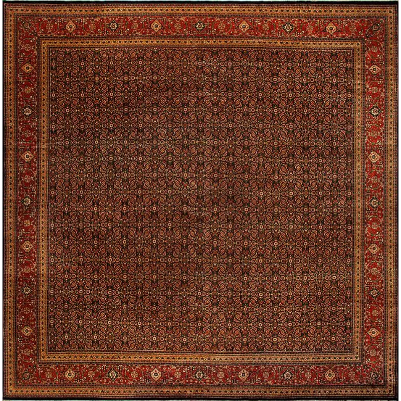 Squares 067823 Herati , Dark Blue Rust