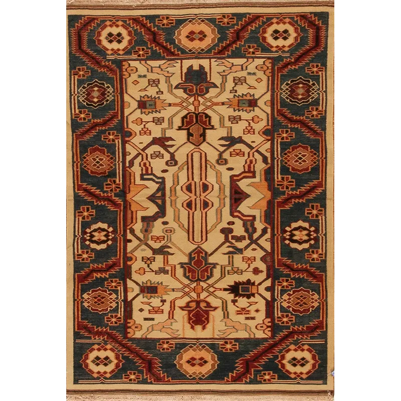 Discovery Flatweaves, 098902 Ad-003, Ivory/Medium Blue