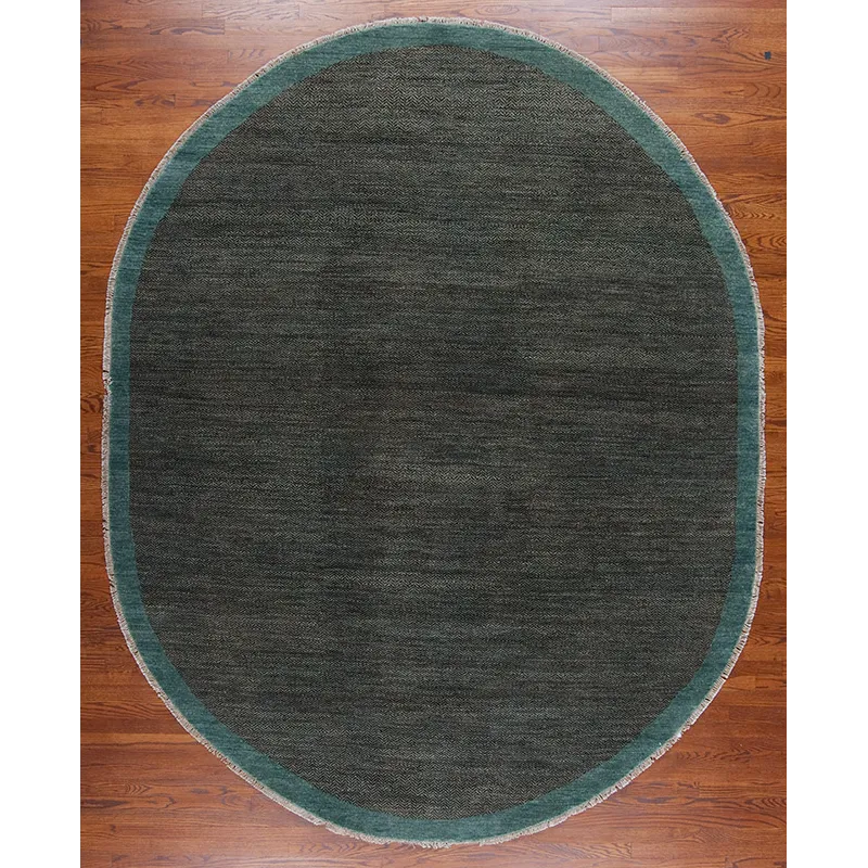 Ovals 128340 Textures Collection Herringbone Chocolate/Wedgwood
