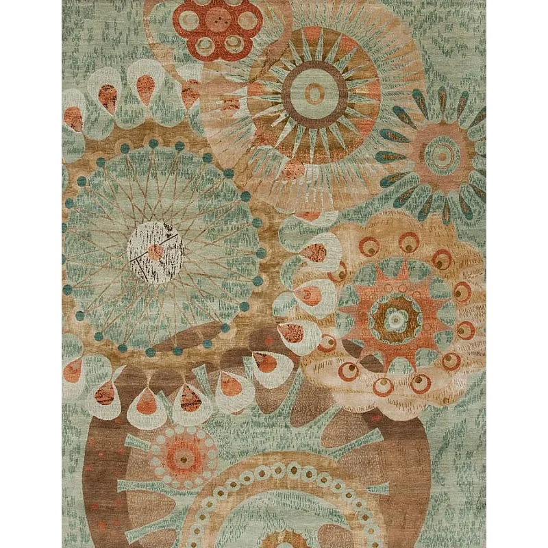Modern One Of A Kind, 131672 Rex Ray Wool &amp; Silk Presidio, Seafoam