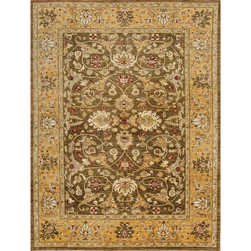 Traditional One Of A Kind, 142837 Peshawar M-12787, Olive/Gold
