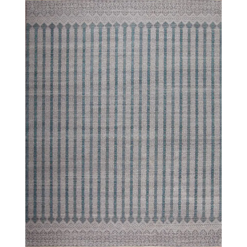 Manhattan Series 146006 Manhattan Reserve Wool &amp; Silk , Pearl, Silver/Blue