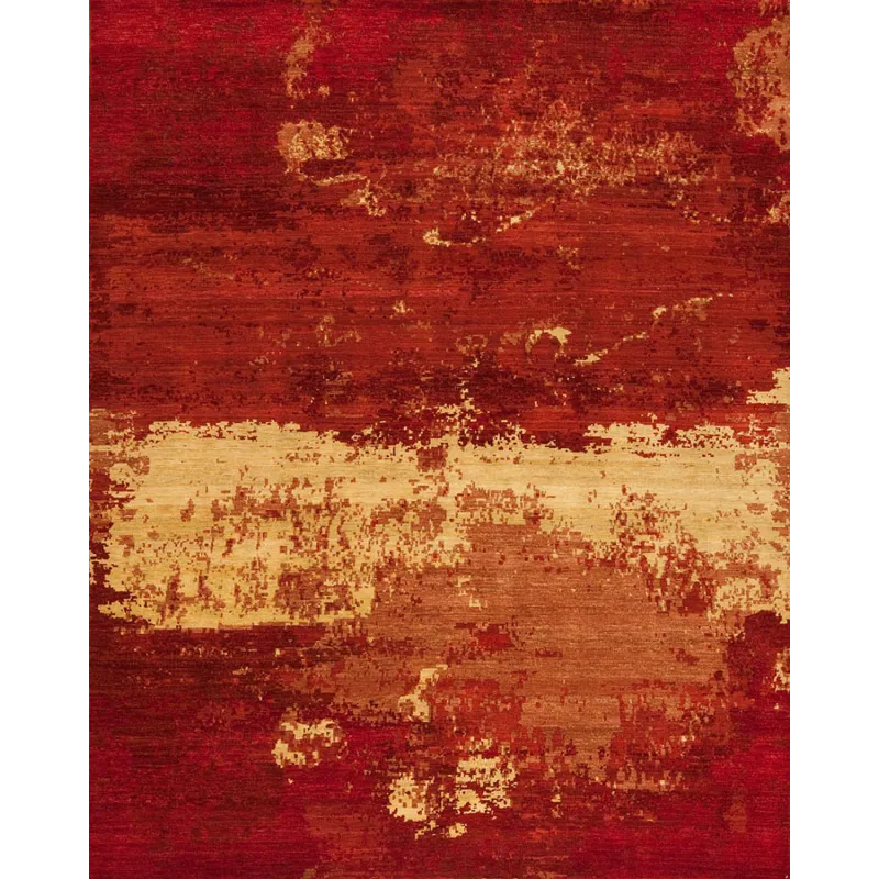 Modern One Of A Kind, 148363 Whimsical Reserve A-106a, Red/Gold