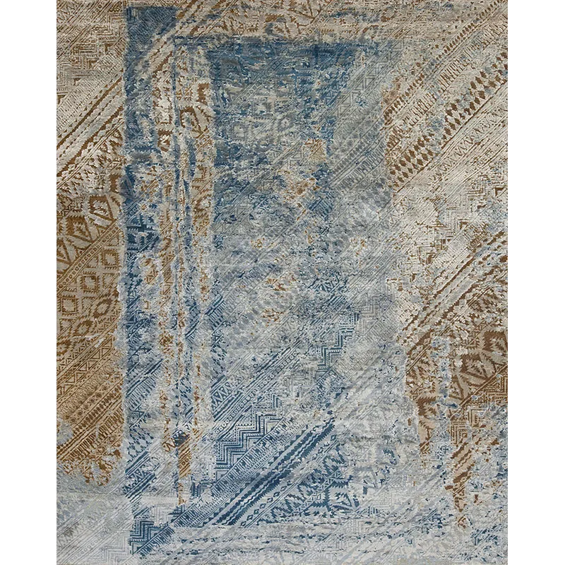 Epic Gallant , Oxidized Wool &amp; Silk, Blue-Ivory