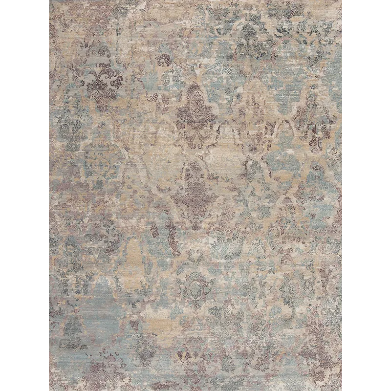 Fanciful Wool &amp; Silk, Imagined, Blue-Beige