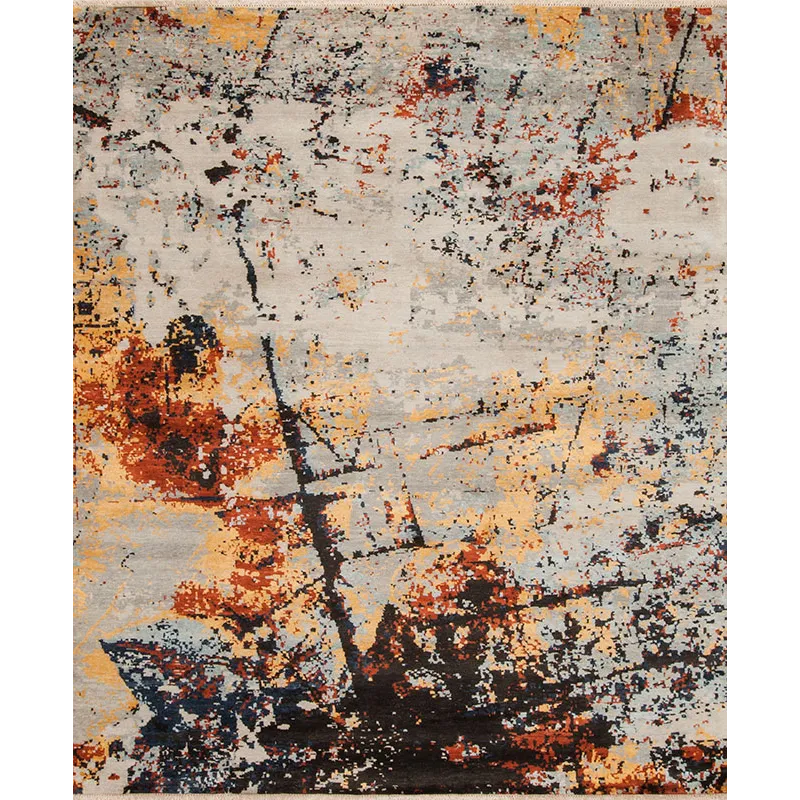 Artist Wool &amp; Silk, Painterly, Silver-Multi