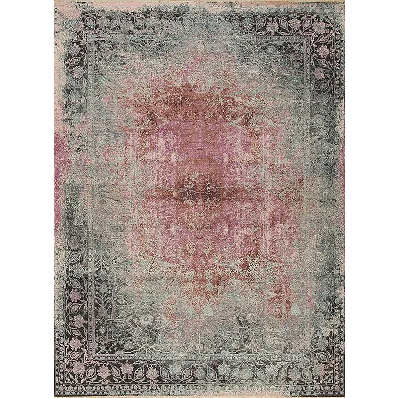 Ancient Series 159027 Ancient Wool &amp; Silk , Marathon, Rose-Charcoal