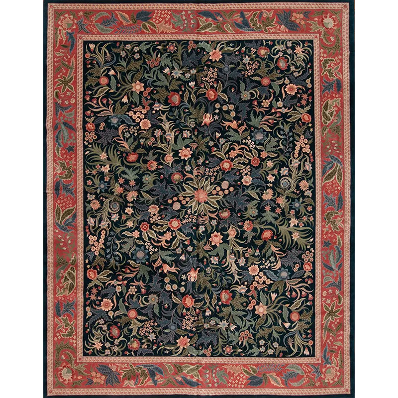 One of a Kind 17128 English Garden Collection , Kengston, Teal/Cinnamon