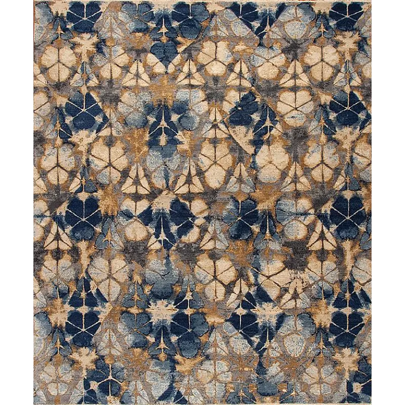 Shibori Series 174647 Shibori Couture , Soma, Gold Blue