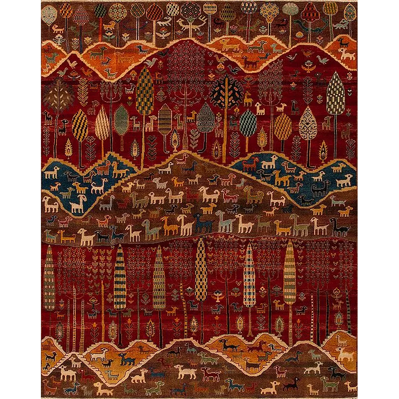 176770 Transitions , A-333 8/8 Wool Pile, Red-Multi