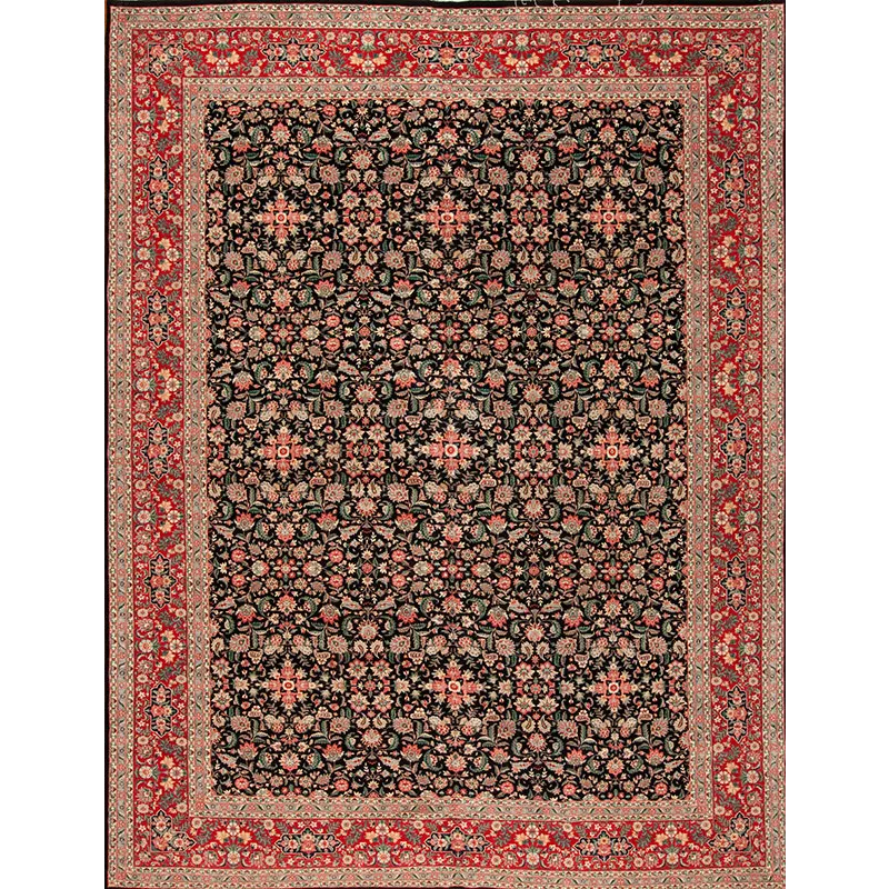 30828 PAK PERSIAN MISC ALL OVER BLACK RED 12.0 X 15.6 30828 Pak Persian Collection , Misc, All Over 