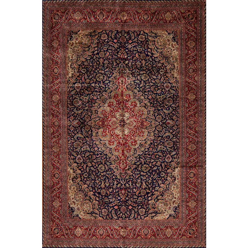 One of a Kind 51183 Kashan Collection , 14-70, Navy/Red