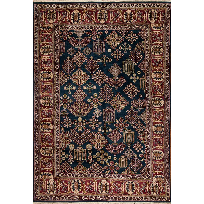 One of a Kind 52786 Moghul Collection, Blue/Burgundy