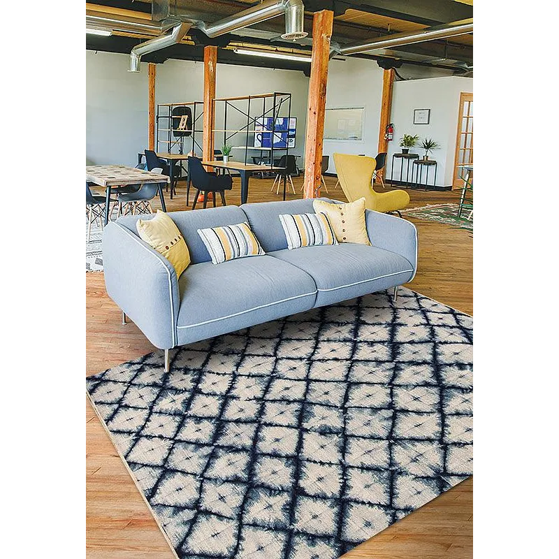 Shibori, Akita, Ivory-Blue