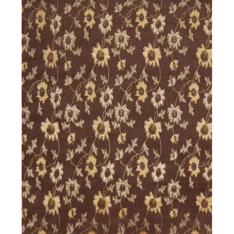 Modern Tibet 3 , Floral Garden, Chocolate