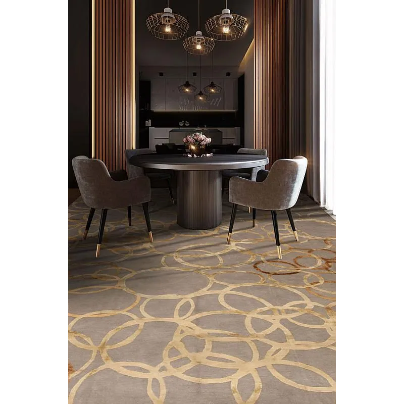 Modern Tibet 3 , Swirls, Light Grey