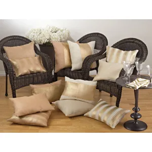 Banded Foil Burlap Pillow