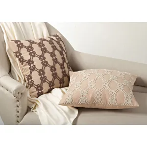 Beaded Knotted Design Pillow