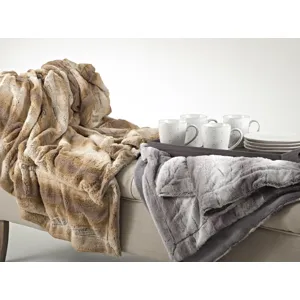 Animal Print Design Faux Fur Throw 50\"x60\"