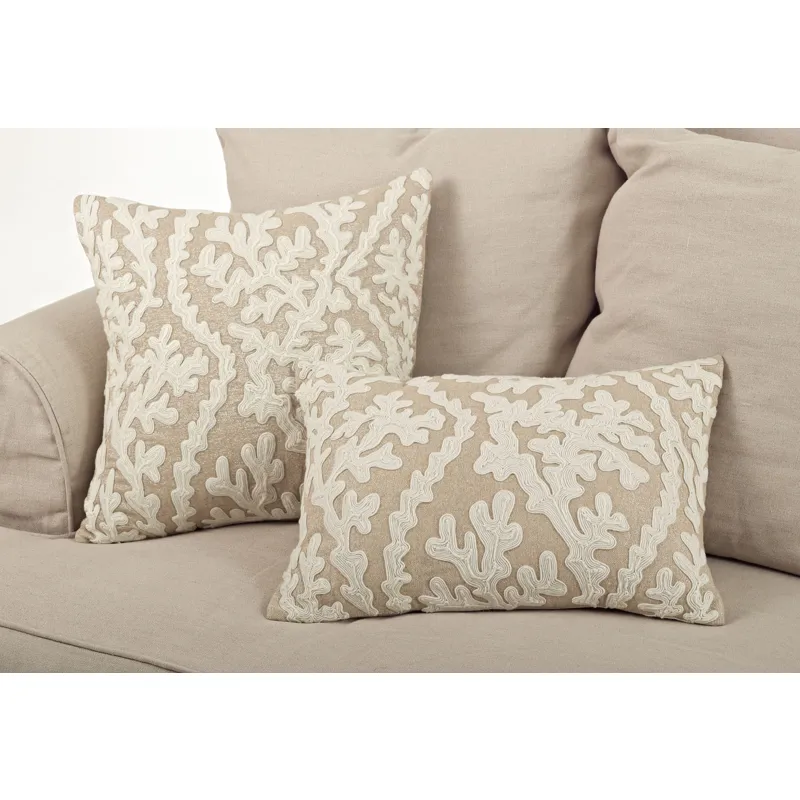 Dori Embroidered Design Pillow-FLD 14"x20" Oblong