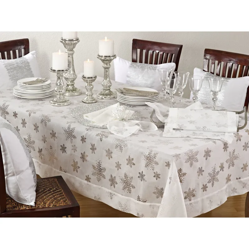 Burnout Snowflake Design T/C 70"x104" Oblong