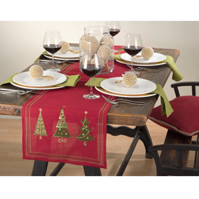 Xmas Tree Design Runner 16"x70" Oblong