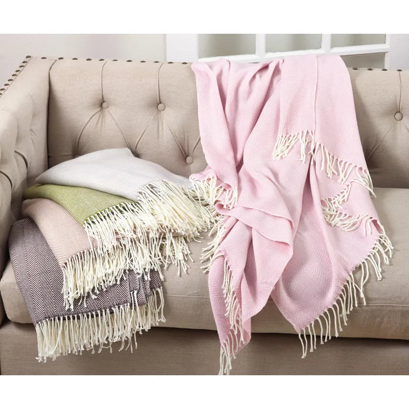 Chocolate Herringbone Throw 50"x60"