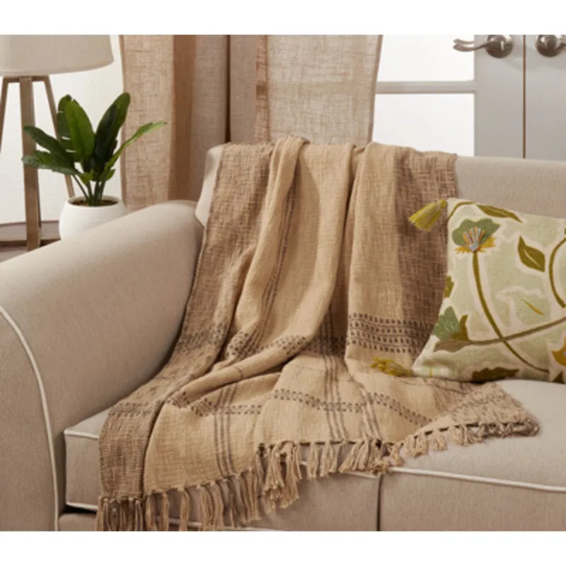 Plaid Throw - Natural