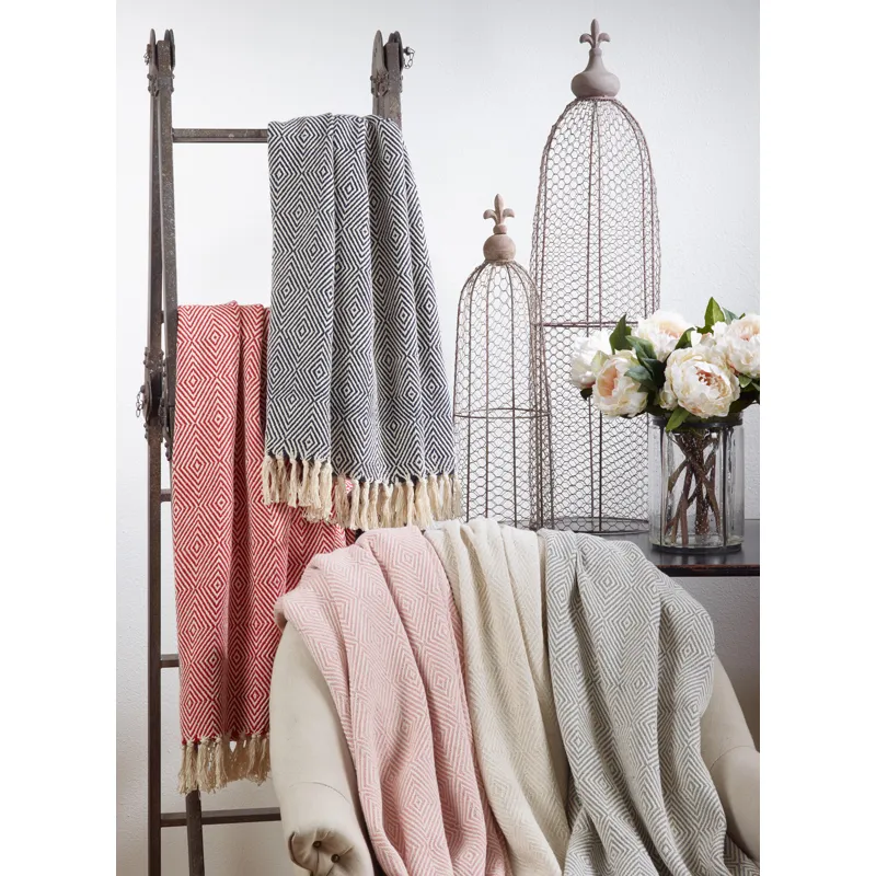 Soft Cotton Diamond Weave Throw