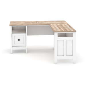 August Hill L-Shaped Home Office Desk - Soft White
