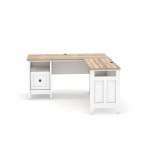 August Hill L-Shaped Home Office Desk - Soft White