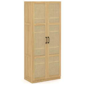 Sauder Select Rattan Door Storage Cabinet - Harmony Ash